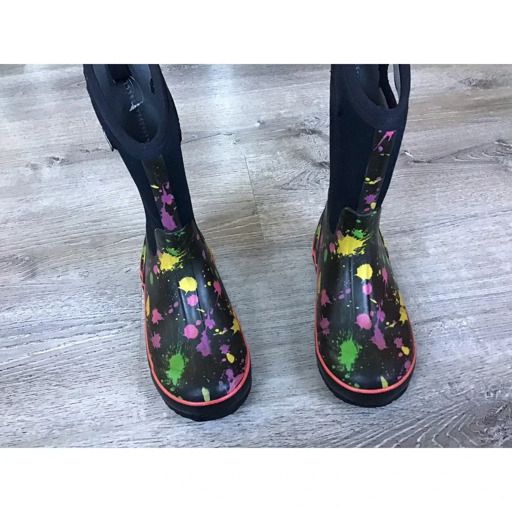 BOGS Youth Size 5 Classic Paint Splat Pull On Winter Snow Boots Kids Boot